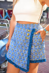 Azure Frill Block Printed Shorts
