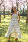 Chiara Ostuni Green Block Print Maxi Dress