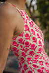 Solene Halter Dress – Fuchsia Hand Block Print