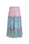 Gia Aqua Colourblock Block Print Skirt