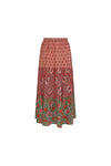 Meher Tiered Skirt in Coral