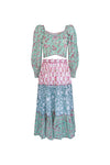 Gia Crop Top & Skirt Two Piece Set in Aquamarine