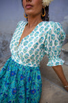 Noor Maxi Dress in Chrysocolla