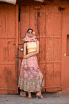 Meher Tiered Skirt in Coral