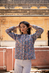 Neelam Quilted Jacket in Sapphire Sky