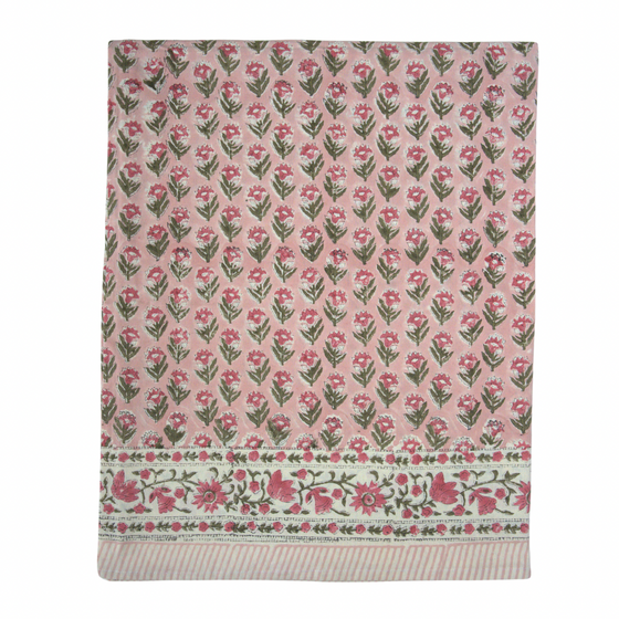 Polly Block Printed Tablecloth 170x270cm