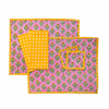 Lemon Summer Block Print Reversible Placemat Set of 2