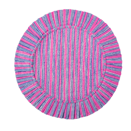 Aziza Striped Pleated Edge Reversible Placemats (2)