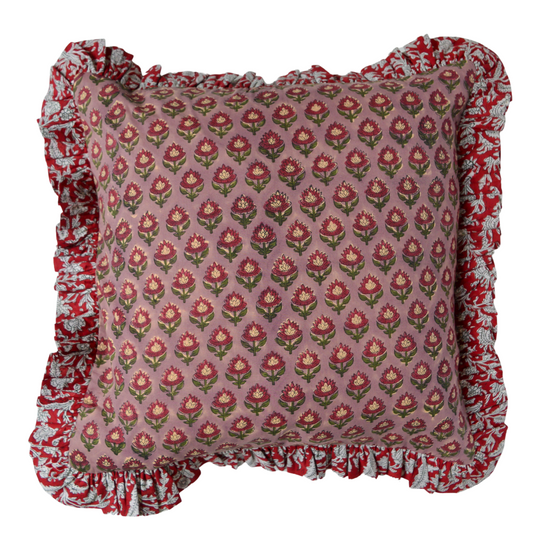 Mauve Sienna Lotus Cushion Cover