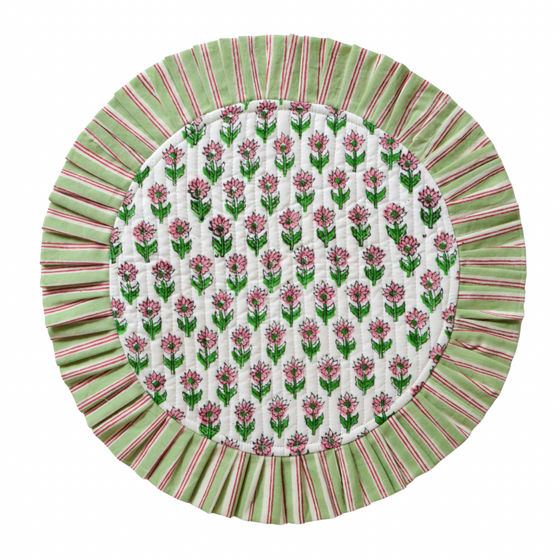 Dolly Pleated Frill Edge Table Mat Set of Two