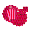 Cherri Pink Reversible Round 38cm Scalloped Cotton Placemat Set (Set of 2)