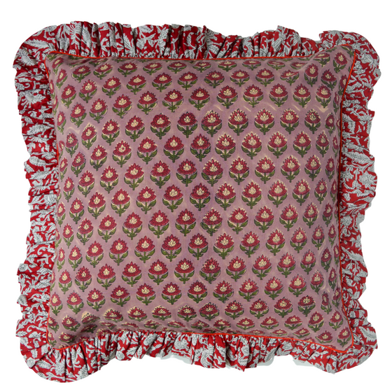 Mauve Sienna Lotus Cushion Cover