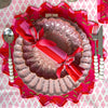 Cherri Pink Reversible Round 38cm Scalloped Cotton Placemat Set (Set of 2)