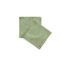  Dark & Light Green Striped Coaster Set of Two