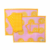 Lemon Summer Block Print Reversible Placemat Set of 2