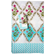  Topaz Zita Blooming Tablecloth & Napkins Set 180x300cm