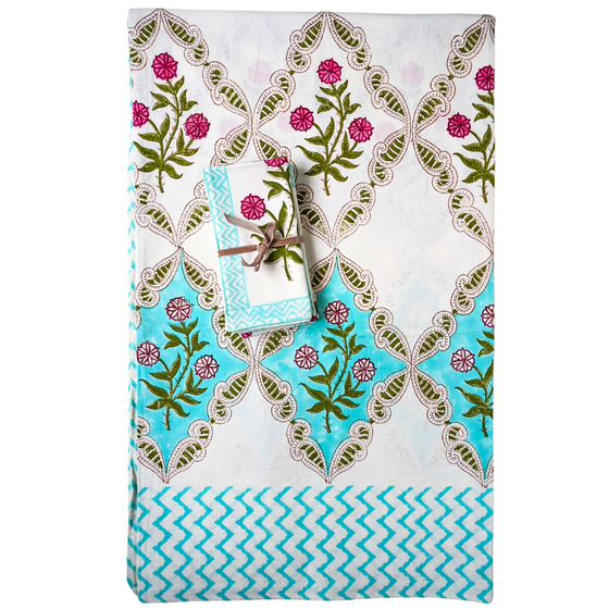 Topaz Zita Blooming Tablecloth & Napkins Set 180x300cm