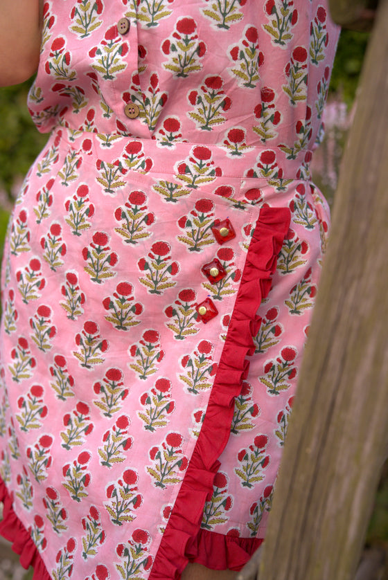 Goa Rose Block Printed Shirt & Shorts Set