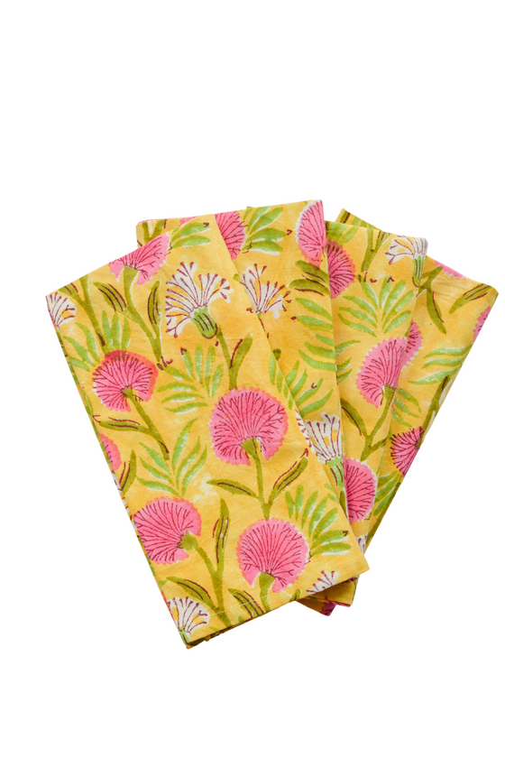 Yellow Sunshine Floral Napkins