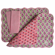  Hanneke Hand Block Printed Placemat & Napkin Set (2)