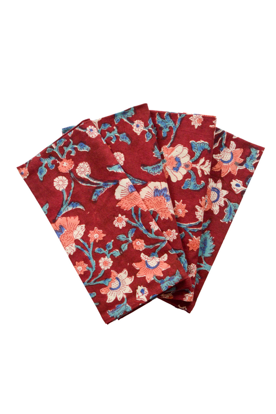 Maroon Botanics Napkins