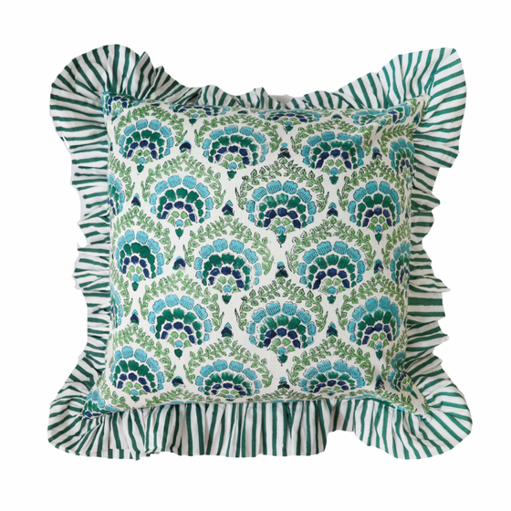 Peacock Pankh Cushion Cover