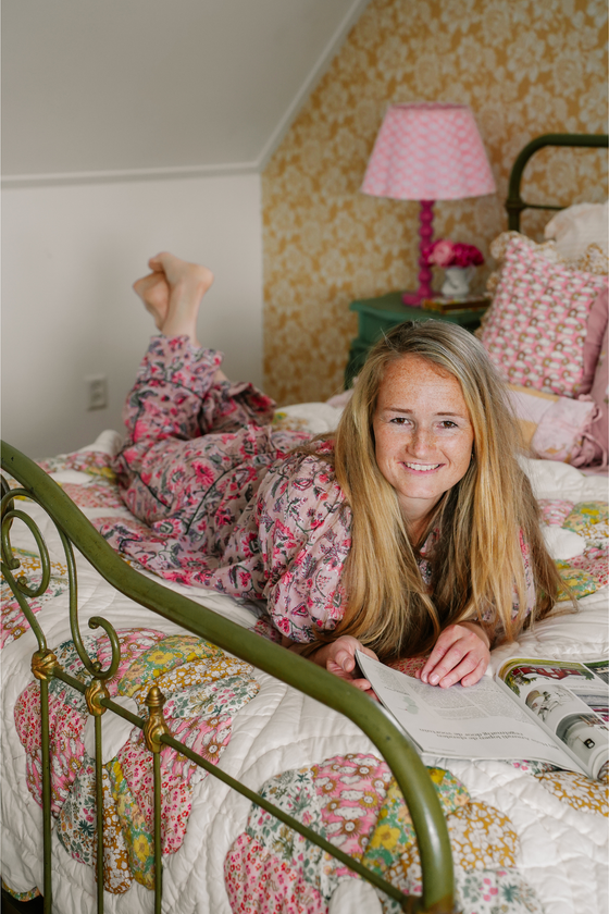 Diantha Cotton Pyjama Set – Hand Block Printed with Ruffle Detail