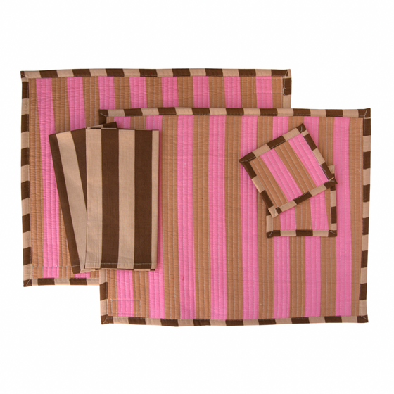 Simi Reversible Block Printed Cotton Placemat Set (Set of 2)