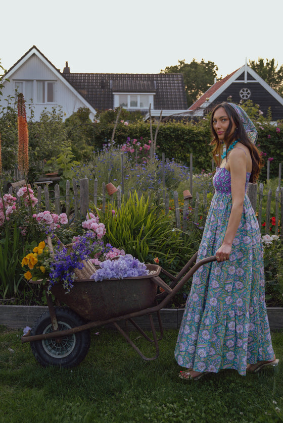 Helia Colourblock Cotton Maxi Dress