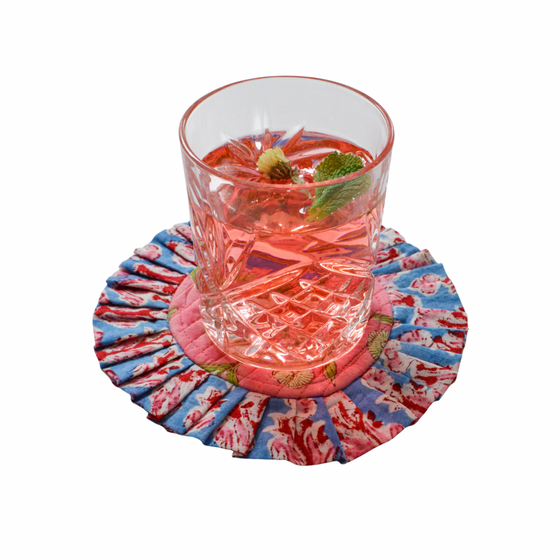 Pink Lady Pleated Coaster Set