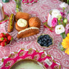 Seafoam Coral Hand Block Printed Tablecloth