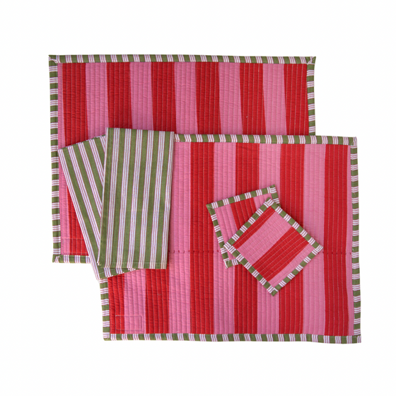 Ayanna Reversible Block Printed Cotton Placemat Set (Set of 2)