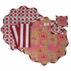 Gina Reversible Round Scalloped Cotton Placemat Set (Set of 2)