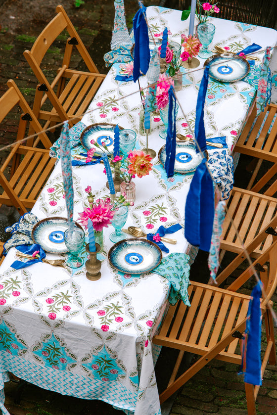 Topaz Zita Blooming Tablecloth & Napkins Set 180x300cm