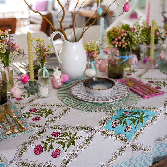 Topaz Zita Blooming Tablecloth & Napkins Set 180x300cm