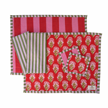  Ayanna Reversible Block Printed Cotton Placemat Set (Set of 2)