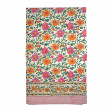  Saffron Rose Hand Block Printed Jaal Tablecloth