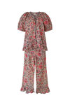 Diantha Cotton Pyjama Set – Hand Block Printed with Ruffle Detail