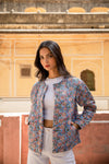 Neelam Quilted Jacket in Sapphire Sky