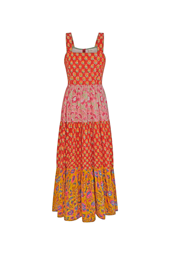 Avaani Maxi Dress in Red Coral
