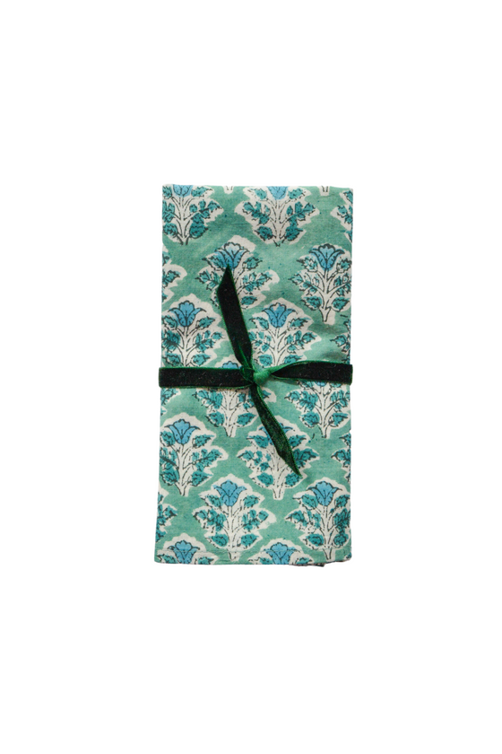 Valencia Sea Green Flower Napkins