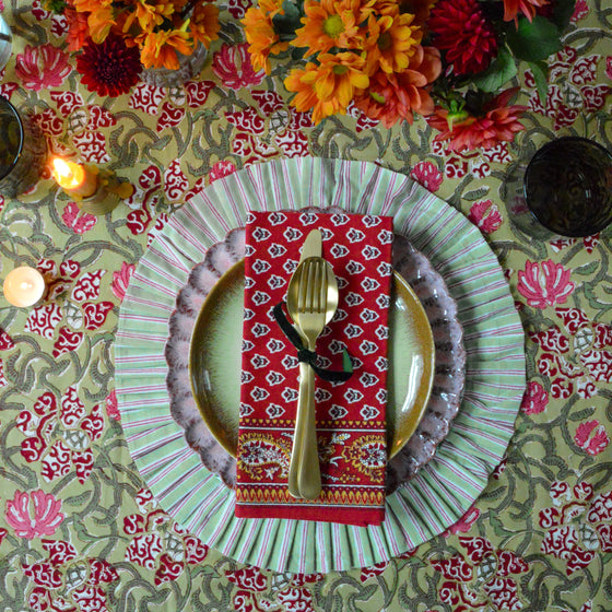 Dolly Pleated Frill Edge Table Mat Set of Two