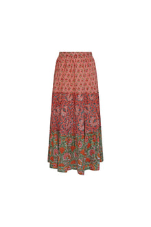  Meher Tiered Skirt in Coral