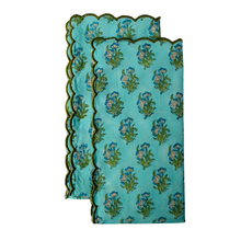  Baby Blue Forget-Me-Nots Scallop Napkins (Set of 2)