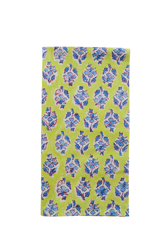 Lyla Lime Blue Flower Napkins