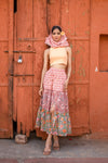 Meher Tiered Skirt in Coral