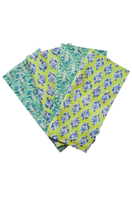 Valencia Sea Green Flower Napkins