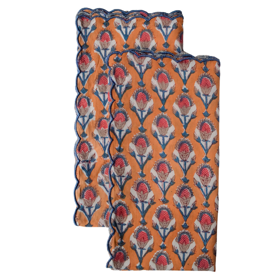 Mughal Sunset Scallop Napkins (Set of 2)