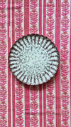 Peggy Pink Striped Hand Block Printed Tablecloth