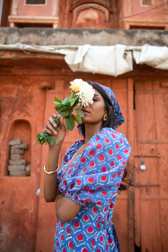 Aavya Midaxi Dress in Lapis